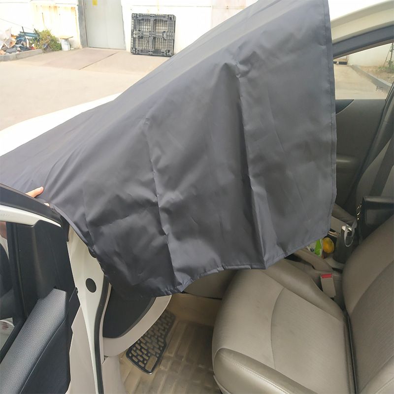 winter silver coated cloth snow cover car snow cover front windshield magnetic cover car snow cover sunscreen sunshade_voghion.com