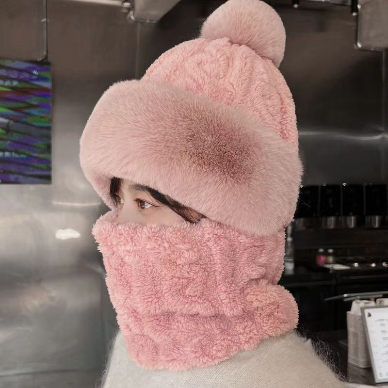 Maschera integrale da ciclismo invernale da donna LazyZoom, scaldacollo antivento, foderato in pile, protezione per le orecchie, fascia per la testa, cappello caldo integrato_voghion.com