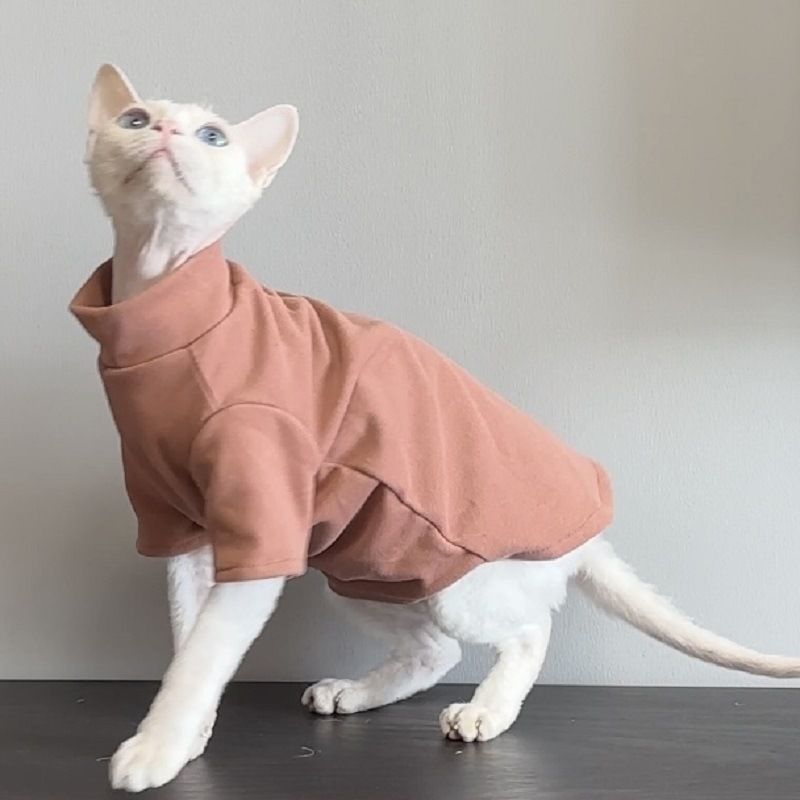 Hairless Clothes Sphynx Warm German Cornish Curly Shorthair Cat Autumn Winter Clothing_voghion.com