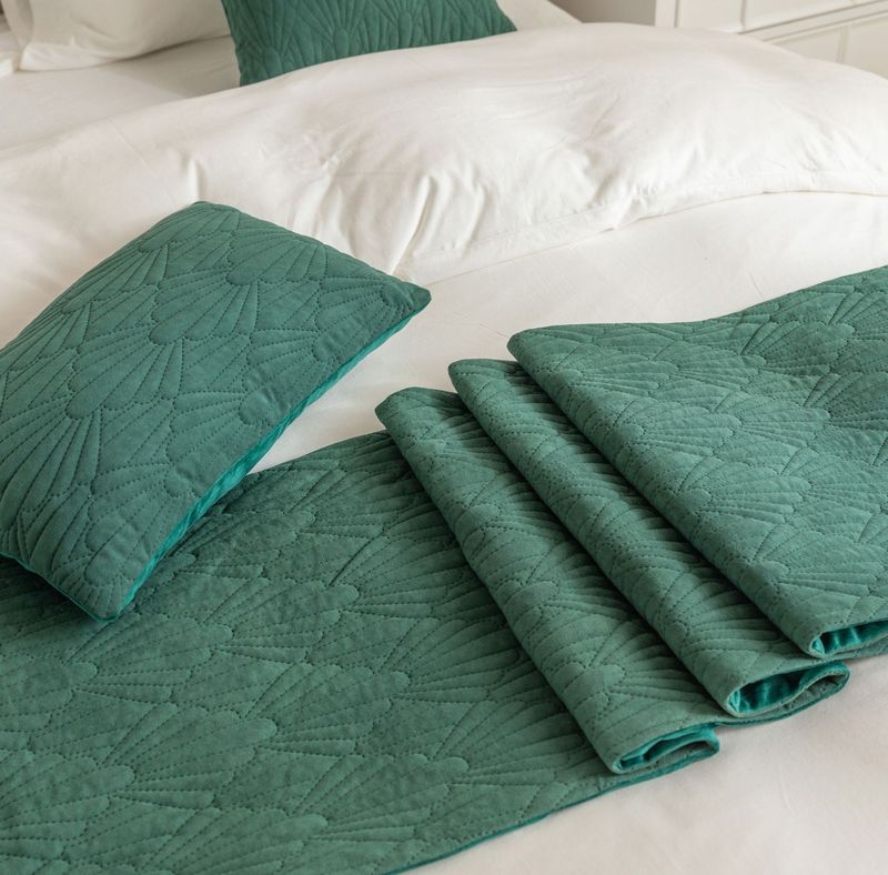 Yeni modern basit Hollanda kadife ultrasonik kabuk deseni Otel B & B otel yatak havlu yatak bayrağı_voghion.com