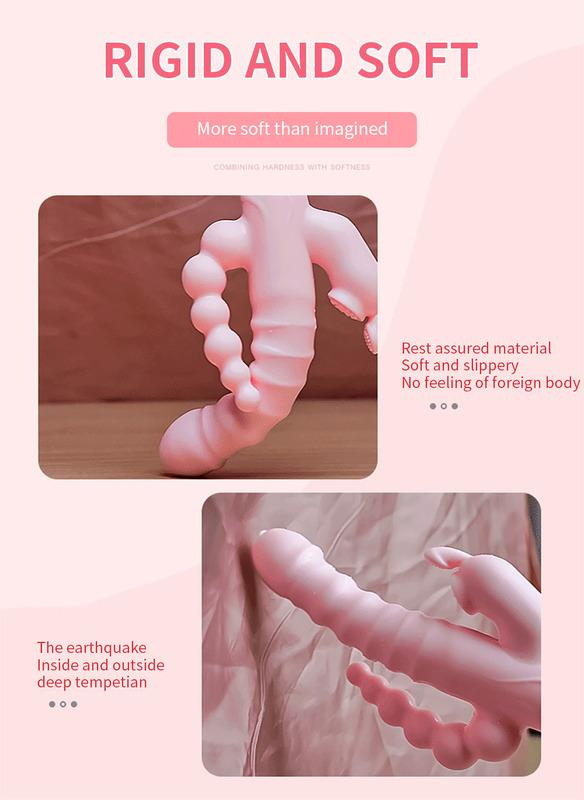 3 in 1 vibratore del coniglio del dildo impermeabile USB ricaricabile magnetico giocattoli del sesso del clitoride anale per le donne Coppie Negozio 22_voghion.com