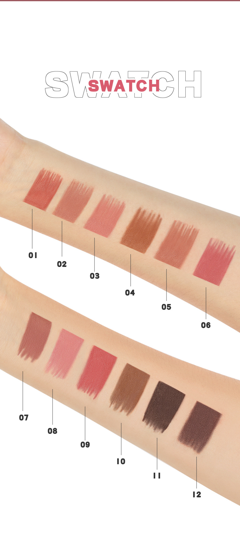 Pudaier 12-teiliges samtmattes Lipliner-Set – wasserfest, Antihaftbeschichtung, langanhaltend, für alle Hauttypen_voghion.com