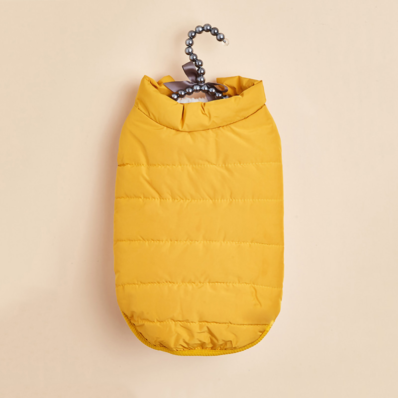 Guangying Pet Coat Clothes Solid Color Windproof Warm Clothes Dog Winter Vest Jacket Puppy Costume_voghion.com