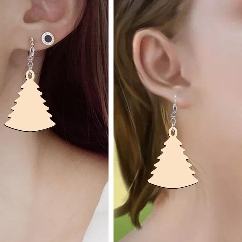 Creative design primary color Clover wooden daisy earrings fashion style earrings factory foreign trade supply earrings_voghion.com