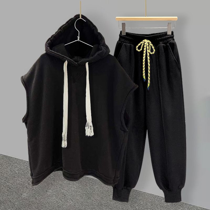 Roupas masculinas Moda Marca Cor sólida Sem mangas Camiseta Terno Masculino Verão Ins Trendy All Match Com capuz Meninos Colete Colete Com Bonito_voghion.com