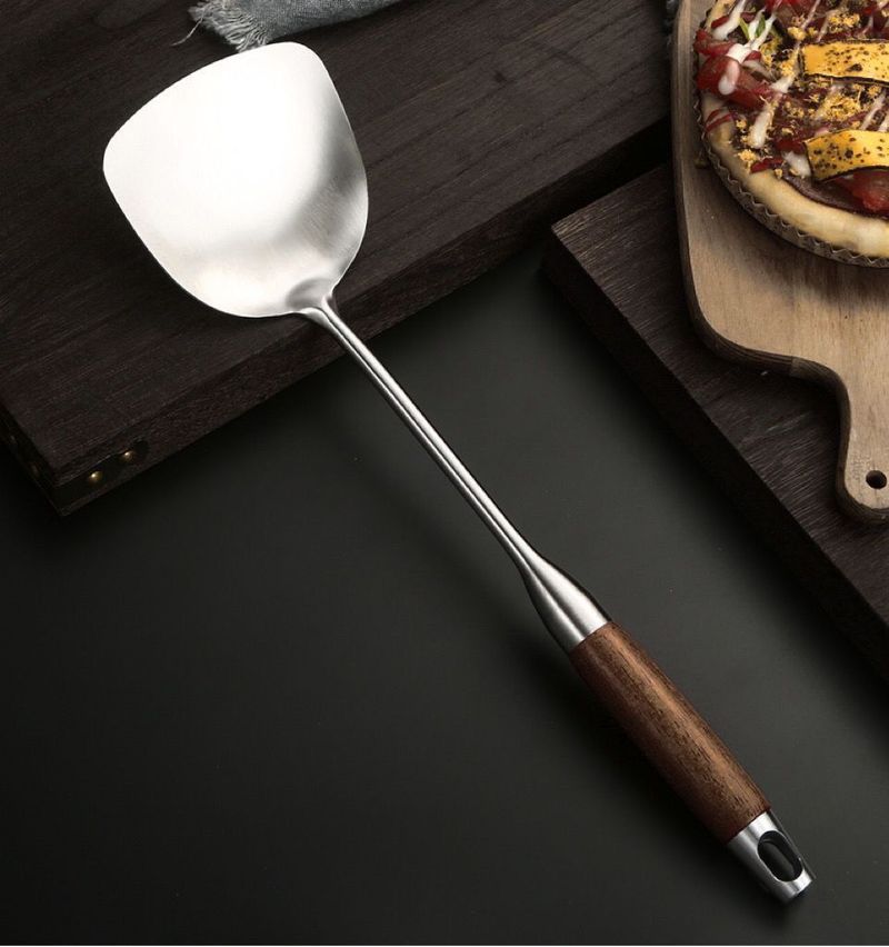 316 Stainless Steel Thickened Spatula Supplies Household Stir Fry Soup Leaking Spoons, Kitchen Utensils Complete Set_voghion.com