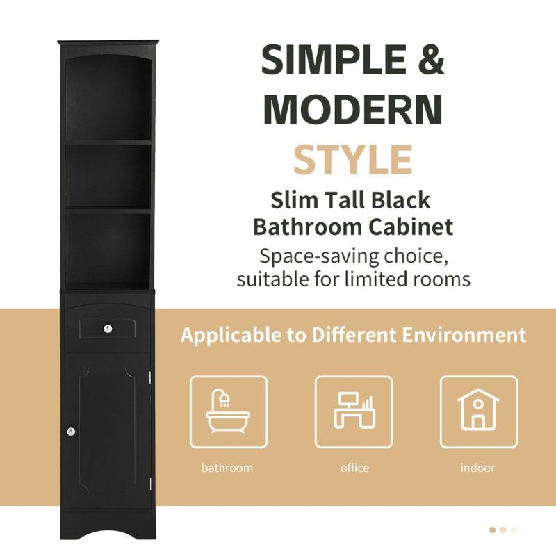 Mensola da bagno con mobiletto regolabile in MDF, mobiletto con lavagna nera, cassetto alto, contenitore indipendente_voghion.com