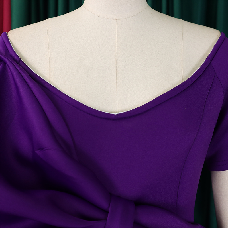 women's sexy big bow slit dress bag hip skirt dress_voghion.com