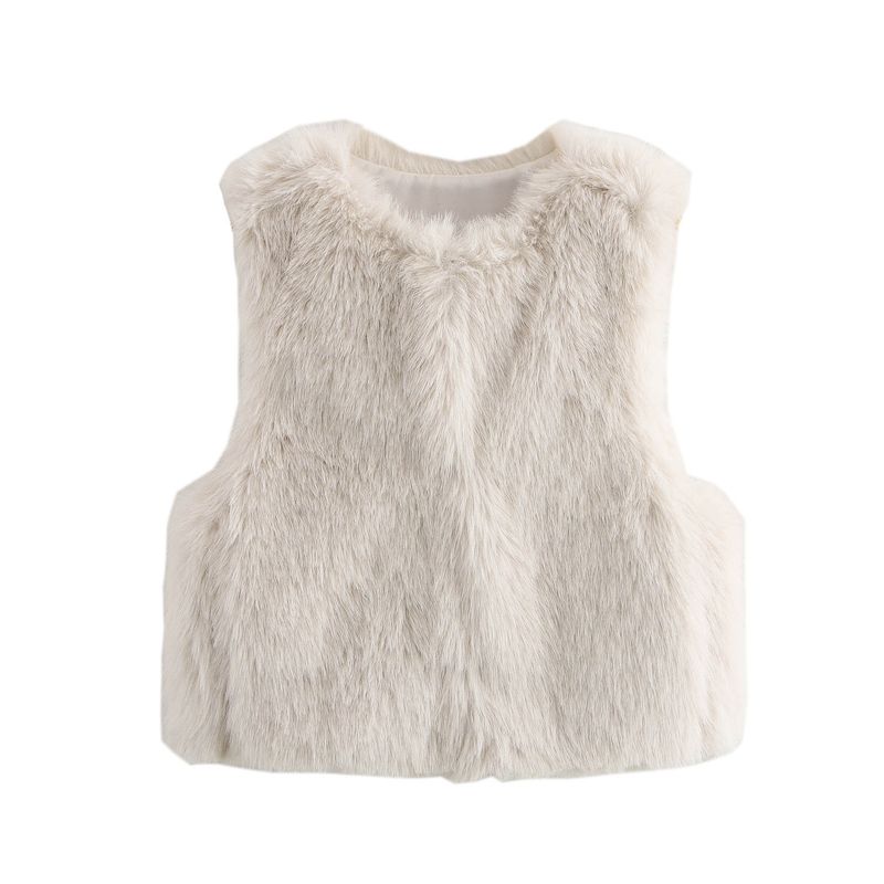 Herfst Nieuwe Stijl Bont Effect Kort Vest 1255799_voghion.com