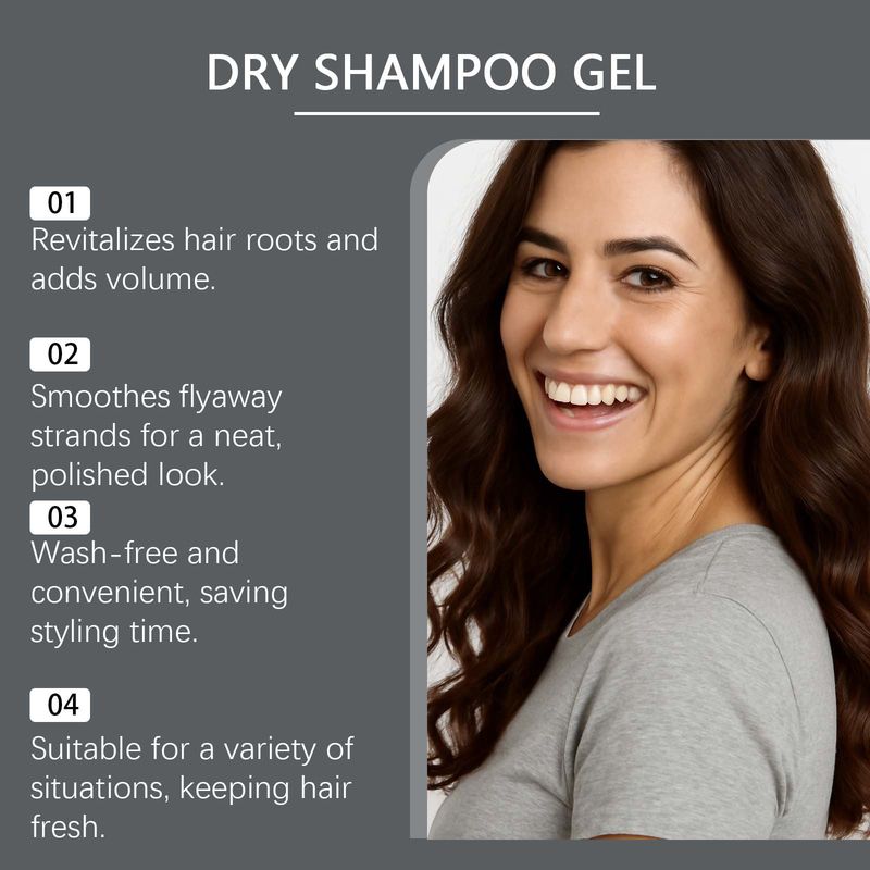 No-Wash Dry Shampoo Gel Natural Volumizing Fluffy Unisex Refreshing Non-Sticky Glossy Hair_voghion.com