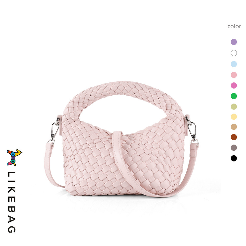 Umhängetasche Neue Tasche Hochwertige Version Handgefertigte Einfarbig Gewebte Lunchbox Handtasche Senior Sense Umhängetasche Für Frauen_voghion.com