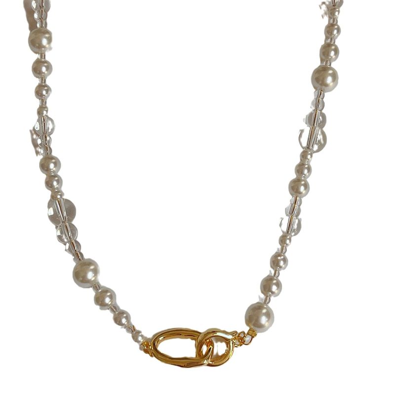 French Unique Light Luxury High-end Crystal Pearl Clasp Necklace For Women, Elegant And Stylish Design, Versatile_voghion.com