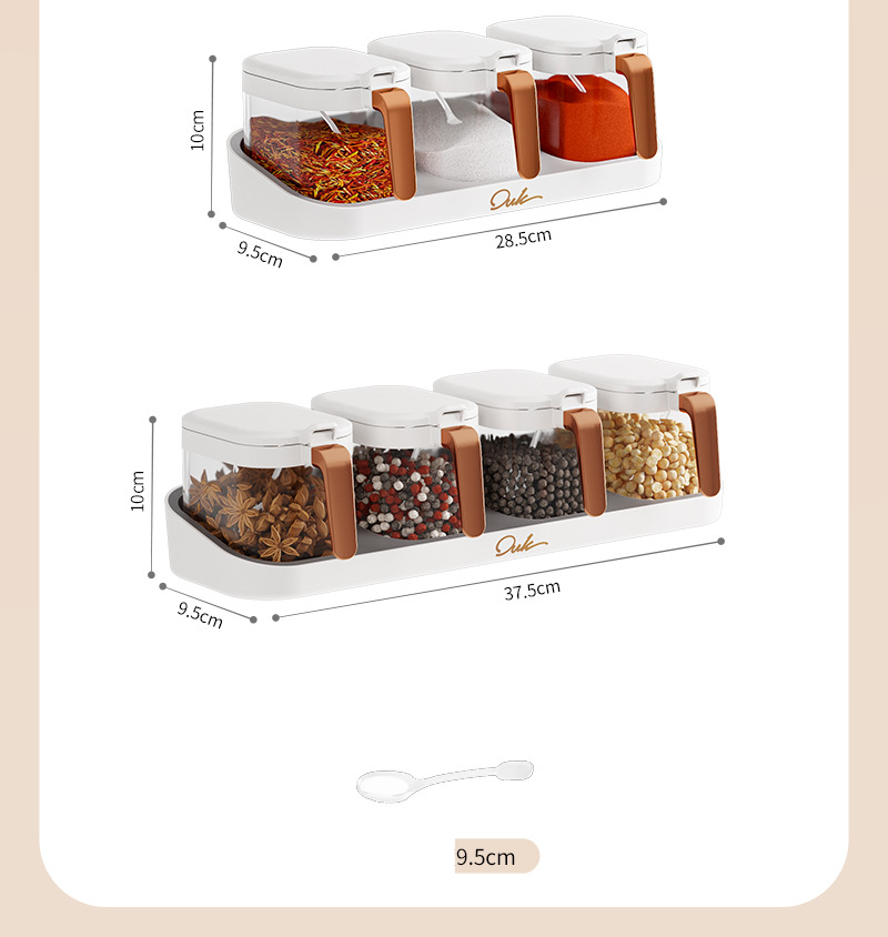 Barattolo di condimento per cucina domestica condimento a parete sale spezie MSG scatola di immagazzinaggio scatola di condimento a parete tuta combinata_voghion.com
