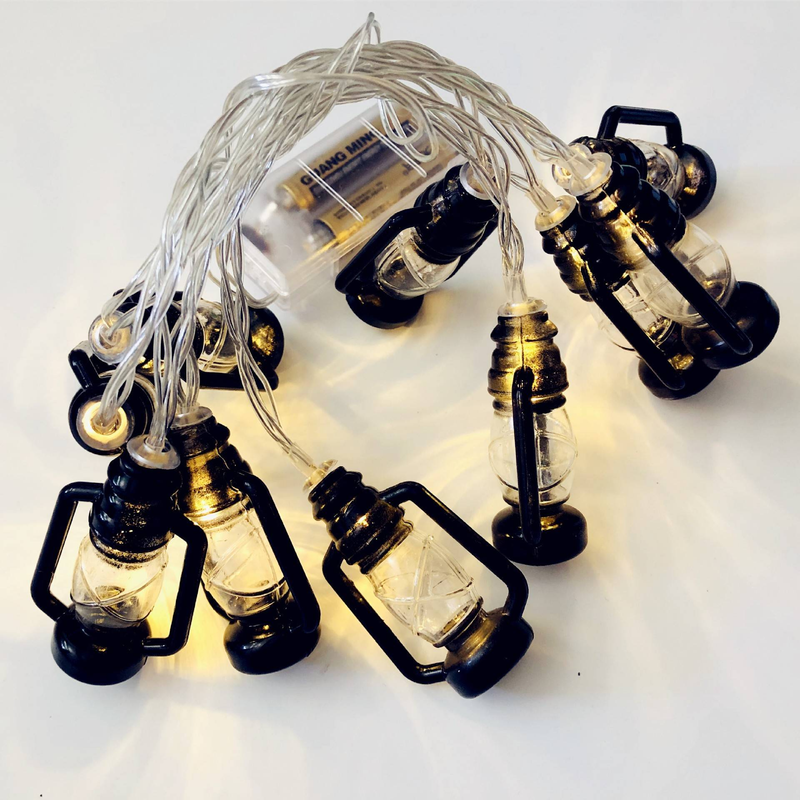 Vintage LED Camping Lantern String Lights - USB/Battery/Solar Powered, Warm White & Black/Red Oil Lamp Style, Waterproof For Outdoor Tents, Patio_voghion.com