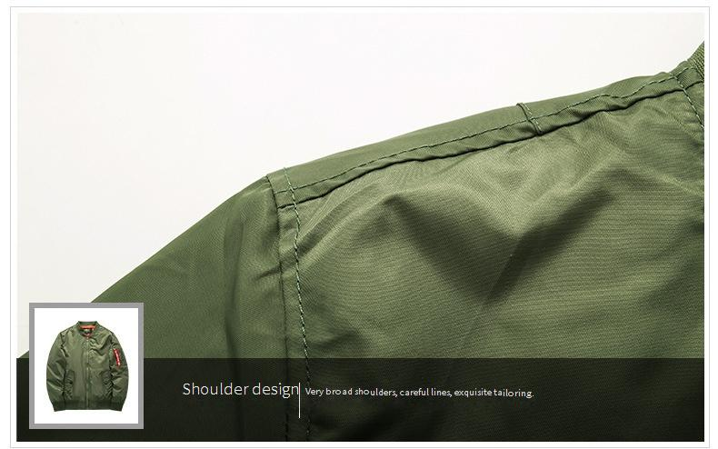 Chaqueta bomber MA-1 para hombre, talla grande y alta: abrigo de invierno impermeable y cortavientos con cuello alto, corte holgado para uso informal y al aire libre._voghion.com