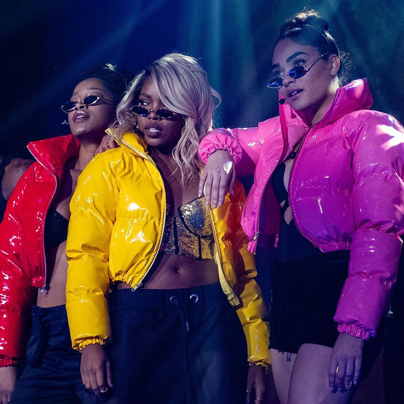 Puff Sleeve Winter Coat For Women - Shiny Quilted Jacket With Stand Collar, Lightweight Warmth, Trendy Streetwear & Office Wear_voghion.com