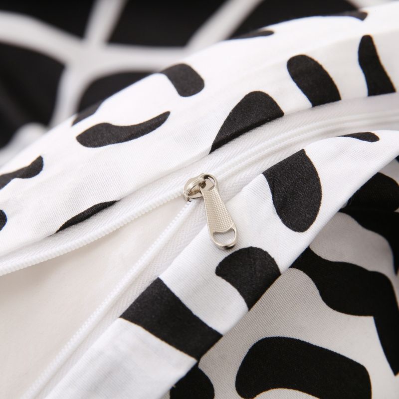 Bettbezug-Set mit Tiermuster – Bettwäsche mit geometrischem Muster, Zebra, Leopard, Giraffe, weich gebürstetes Polyester, nordischer Stil, Spannbettlaken-Design_voghion.com