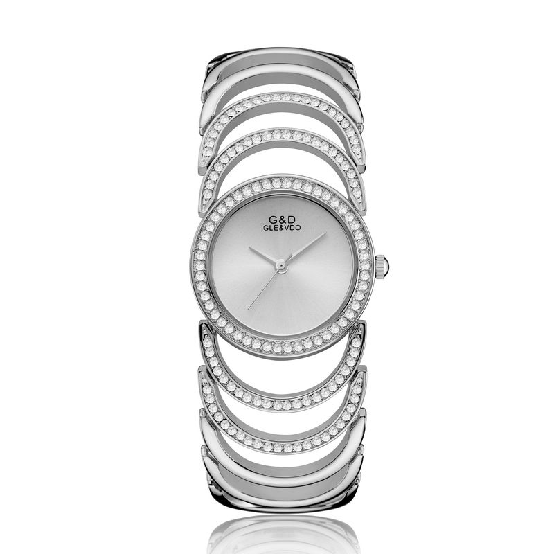 Zegarek damski G&D Gaishideng New Fashion z bransoletą i tarczą wysadzaną diamentami, kwarcowy, A032_voghion.com