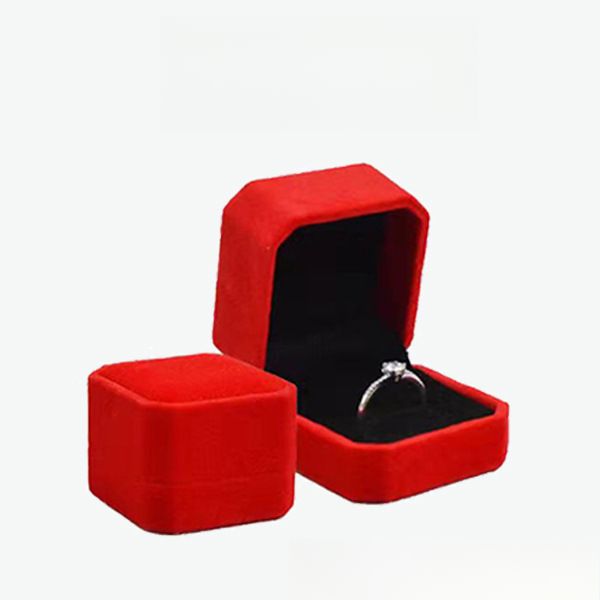 Wedding Ring Box Flannel Wedding Proposal Diamond Ring Box Jewelry Box Stud Earring Box Packaging Gift Box Birthday Valentine's Day Anniversary Gift_voghion.com