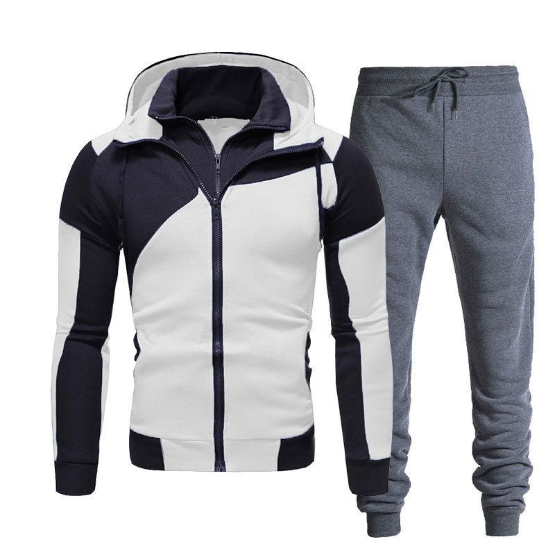Pantaloni sportivi autunnali e invernali da uomo, casual, a maniche lunghe, due pezzi, con cappuccio, sportivi, esplosivi, da uomo_voghion.com