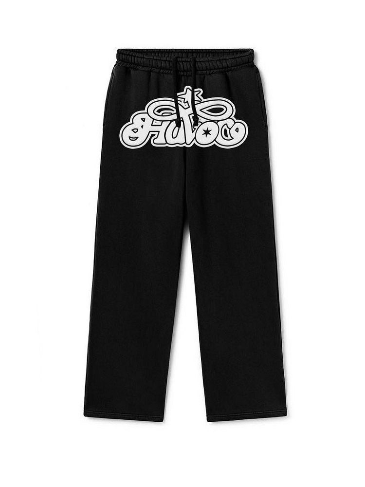 Men's Streetwear Hoodie & Jogger Set - Oversized Pullover With Print, Casual Loungewear (Gray/Red/Black, S-XL)_voghion.com