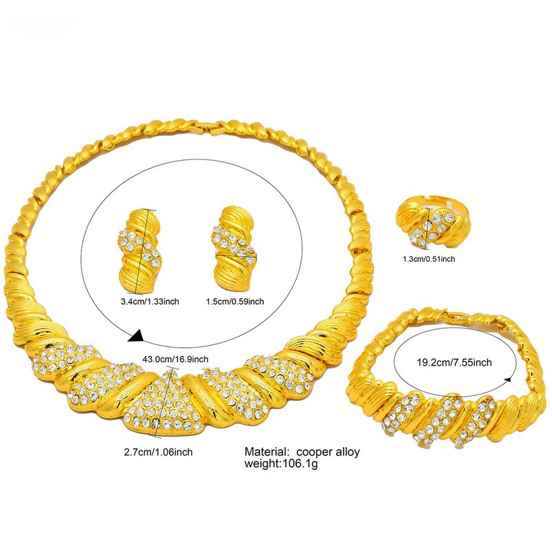 Set di gioielli da sposa premium in oro Dubai da donna con diamanti_voghion.com