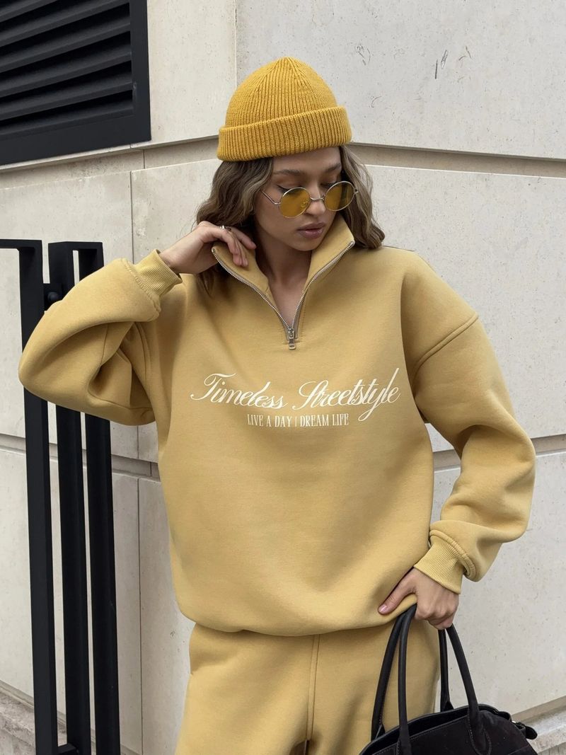 Oversized Letter Print Sweatshirt & Jogger Set - Unisex Streetwear Lounge Two-Piece, Drop Shoulder Long Sleeve Hoodie With Matching Drawstring Pants_voghion.com