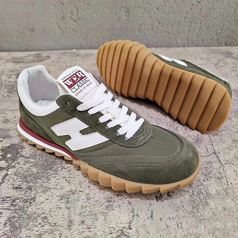 Sports Shoes Men's 2023 New Breathable Leather With Ice Silk Cloth Soft Bottom German Training Casual Trend All-Match Forrest Gump_voghion.com