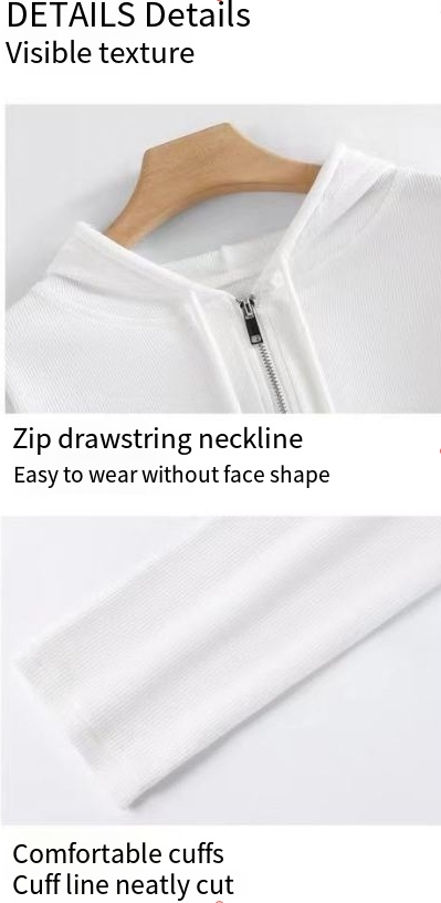 Nuova T-shirt 2024 versione coreana versatile vestibilità attillata e snellente mezza cerniera cappuccio manica lunga top per donna autunno_voghion.com