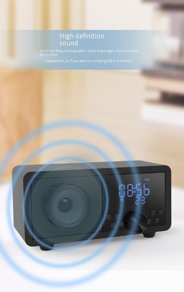 Home Garden New FM-Radio Wireless Holz Bluetooth Lautsprecher Subwoofer Kleine Lautsprecher Uhr Karte Retro Bluetooth Lautsprecher_voghion.com