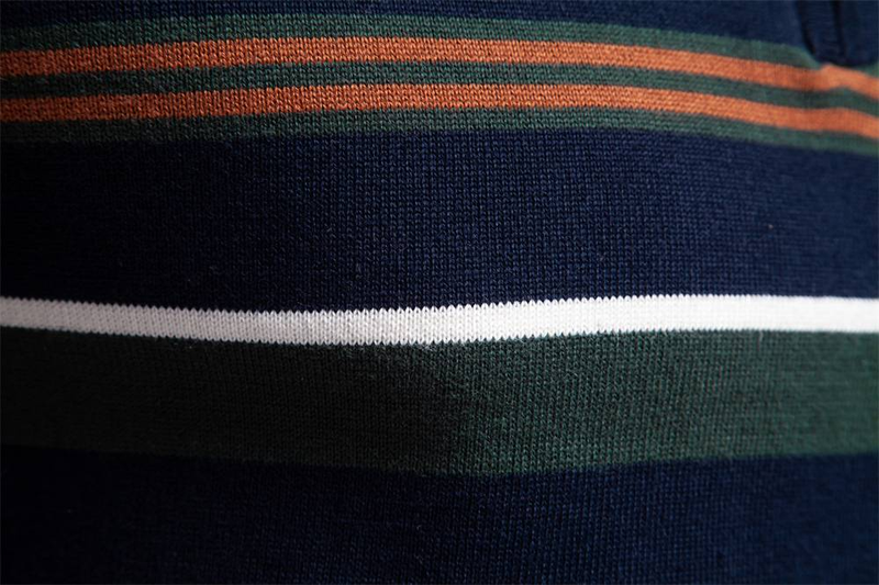 Suéter de primavera y otoño para hombre, nuevo, con cuello alto y media cremallera, suéter a rayas de colores a juego, camisa informal de moda para hombre._voghion.com