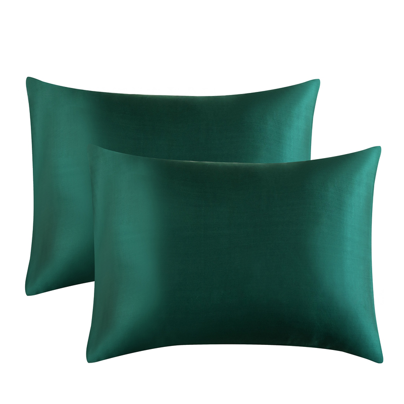 Solide seidige Satin-Kissenbezüge, ähnlich wie Seidenkissenbezüge, 2er-Pack, Kissenbezug zum Schlafen_voghion.com