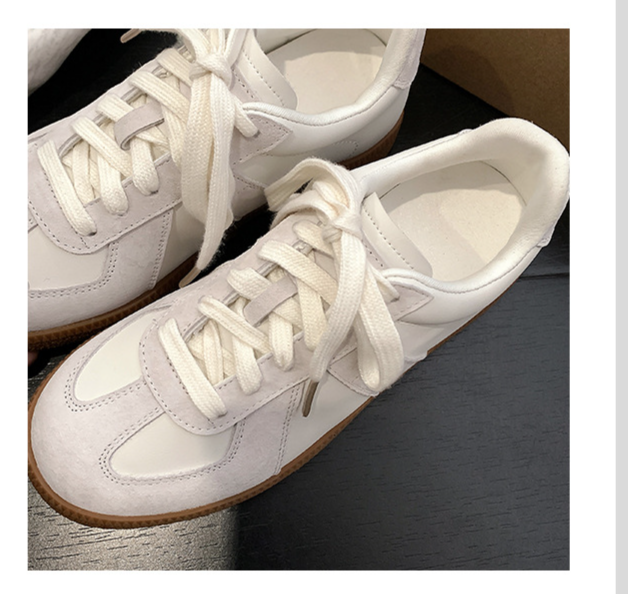 Women's Shoes Spring Retro Round Toe Colorblock Casual Sneakers Lace Up German Training White Shoes Women Spring And Autumn_voghion.com