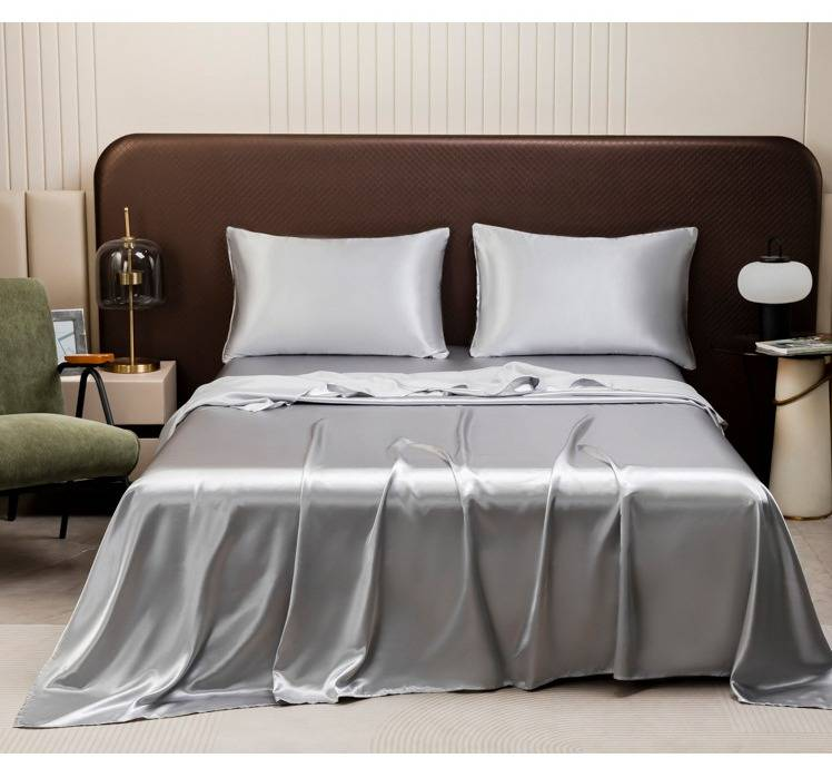 Set di lenzuola di lusso in raso con federe - Morbide come la seta, antipiega, traspiranti - Dimensioni singolo/matrimoniale/queen size/king size - Biancheria da letto moderna in tinta unita_voghion.com