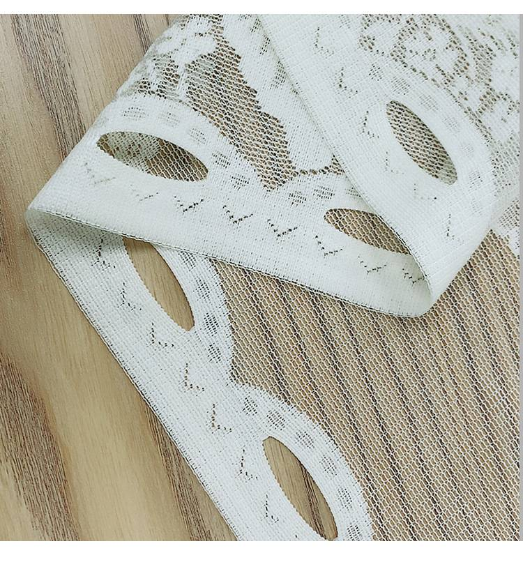 Nordic-Style White Lace Kitchen Curtain – Butterfly & Leaf Embroidery Polyester Door Drape (100x150cm/100x180cm)_voghion.com