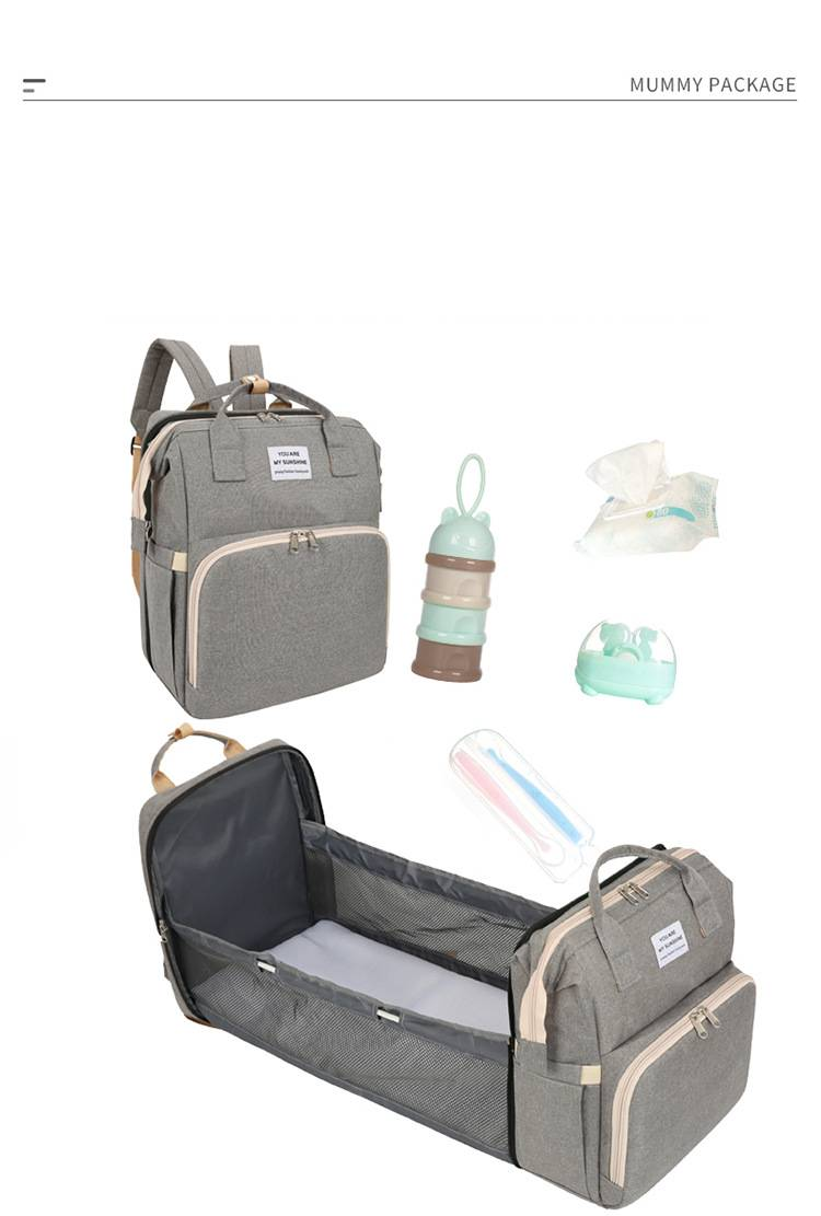 Sacs pour femmes, sac à dos multifonction, sac de lit pliable, sac intégré pour mère et bébé, sac à dos en tissu Oxford, sac portable pour maman, grande capacité_voghion.com