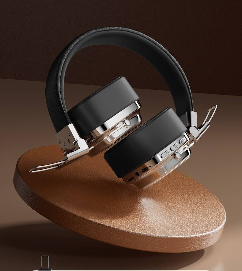 Wireless Bluetooth 5.3 Over-Ear Headphones With Deep Bass, Retro Style, Lightweight Comfort For Music, Gaming & Work_voghion.com