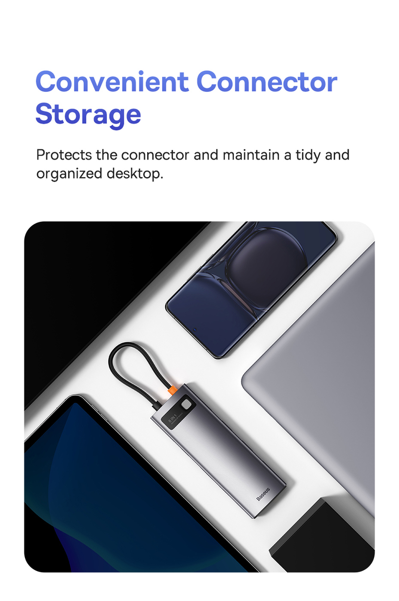 Baseus 10Gbps USB C Hub Type C To HDMI-compatible USB Adapter Ethernet Port Docking Station For MacBook Air M1 M2 USB Splitter_voghion.com