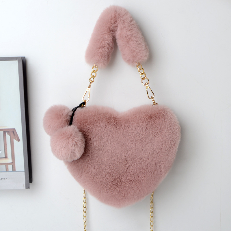 popolare popolare bambina pelliccia di coniglio amore borsa peluche borsa a tracolla_voghion.com