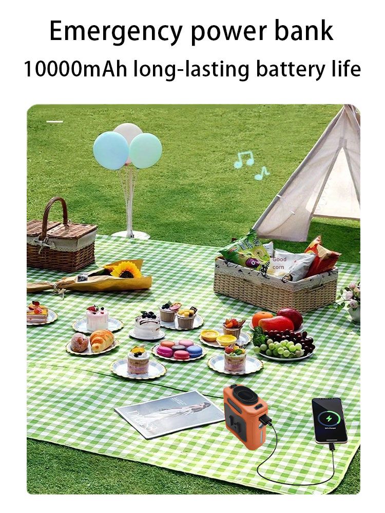 10000mAh Wearable Neck With SOS Light 40H Personal Air Cooler 5 Speeds Waist Fan For Outdoor Sport Travel Camping_voghion.com