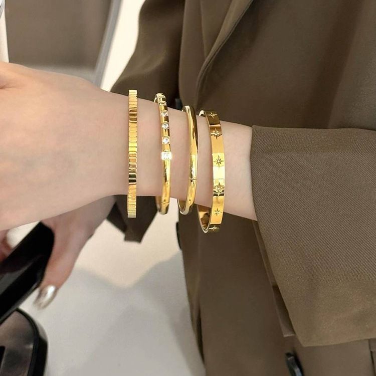 Elegant dam i enfärgat titanstål med inlägg av zirkon_voghion.com