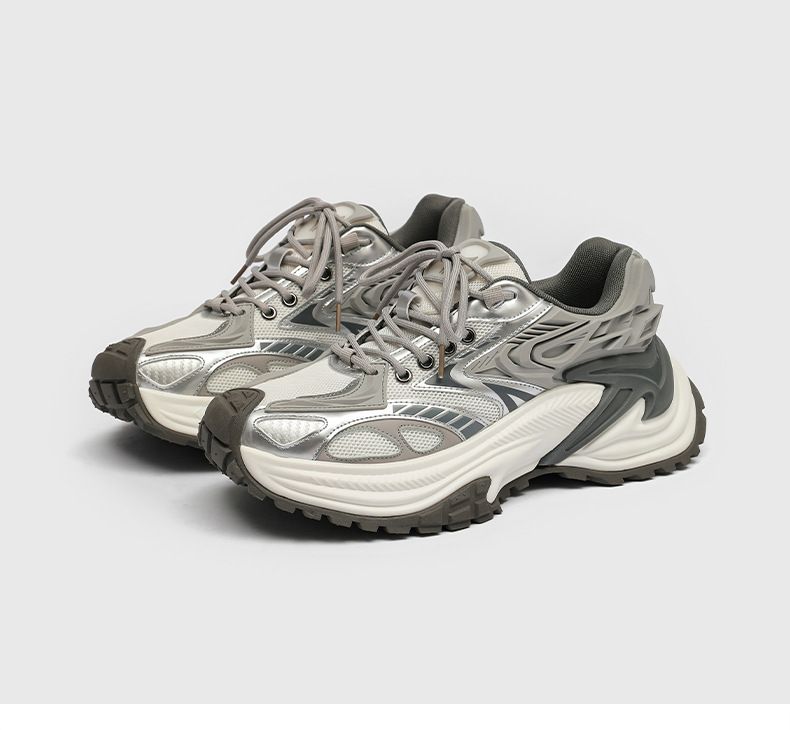 Yaz 2024 Yeni Nefes Alabilen File Çift Erkek Moda Günlük Spor Baba Ayakkabıları_voghion.com