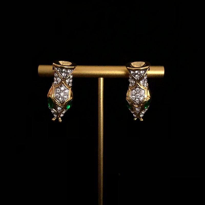 snake-shaped winding necklace snake head earrings women's niche personality light luxury temperament fashion earrings clavicle chain_voghion.com