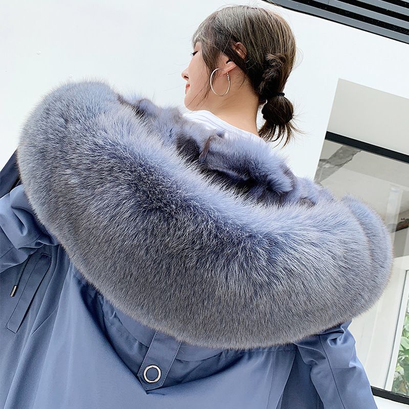 Ropa de mujer Nuevo abrigo de invierno con forro de piel de largo medio Parka Haining desmontable_voghion.com