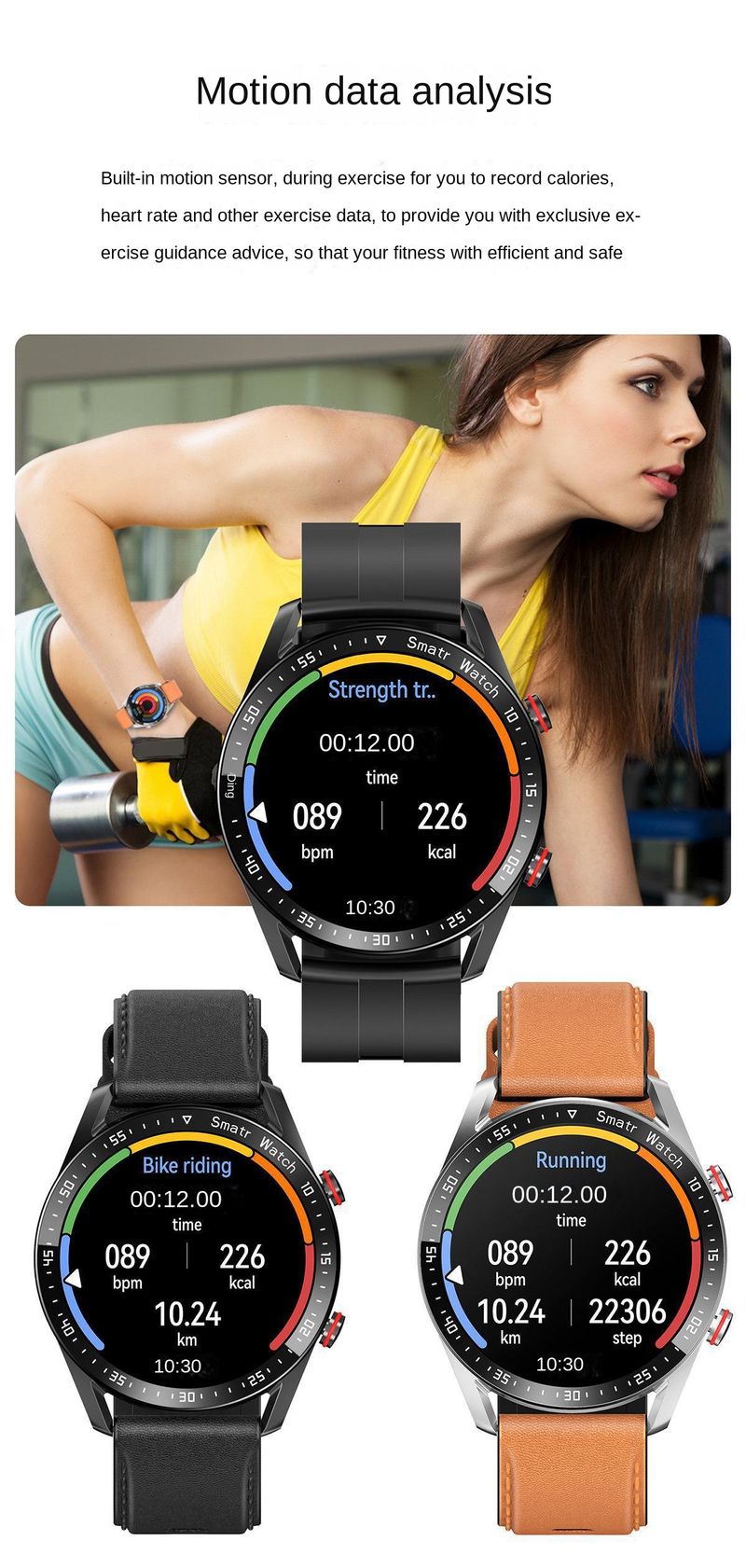 Smart Communication Wristband, 7-Day Long Battery Life, Waterproof, Heart Rate and Blood Pressure Monitoring, Compatible with iOS/Android_voghion.com