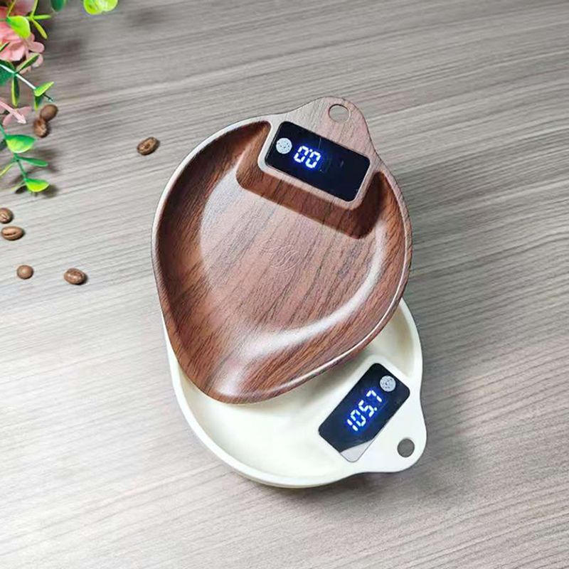 Walnut Color Electronic Hand Brew Tray Dedicated Smart Italian Coffee Weighing Bean Dish Scale_voghion.com