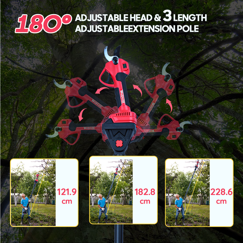 Appareil électrique avec 3000 Lbs Schneidkraft, support télescopique 228 cm, 2x2000mAh Akku_voghion.com