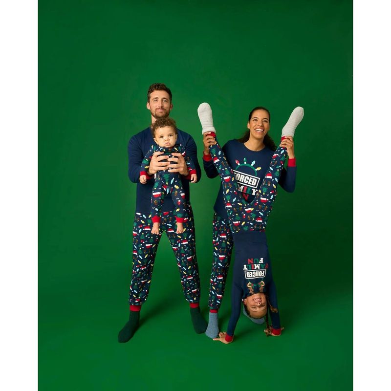 Gezellige kerstpyjamaset met briefprint voor het hele gezin - pyjamaset van katoen met lange mouwen voor ouders en kinderen (S-3XL, baby's-14 jaar)_voghion.com