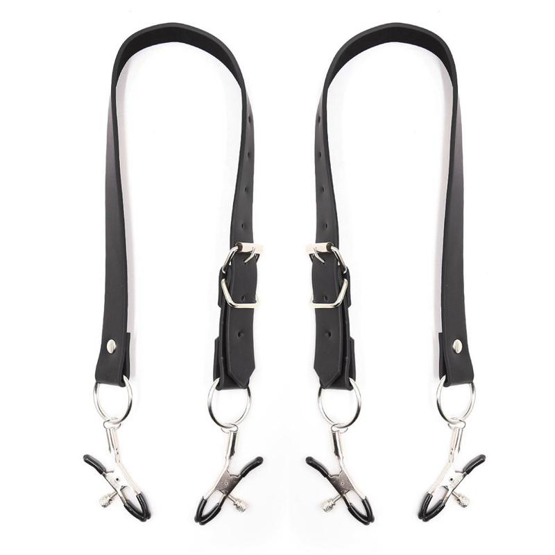 2023Restraint Wrap Bondage omkring lårspredning Labia Sprederstropper med klemmer, Ydmygelse P Nippel C er 2024_voghion.com