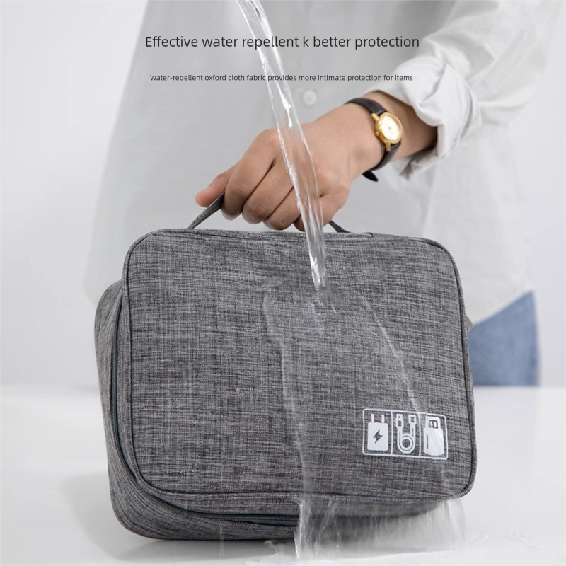 Organizador de cabos Tech - Bolsa à prova d'água para 4 carregadores portáteis + cabos, compatível com TSA, essencial para viagens na UE_voghion.com